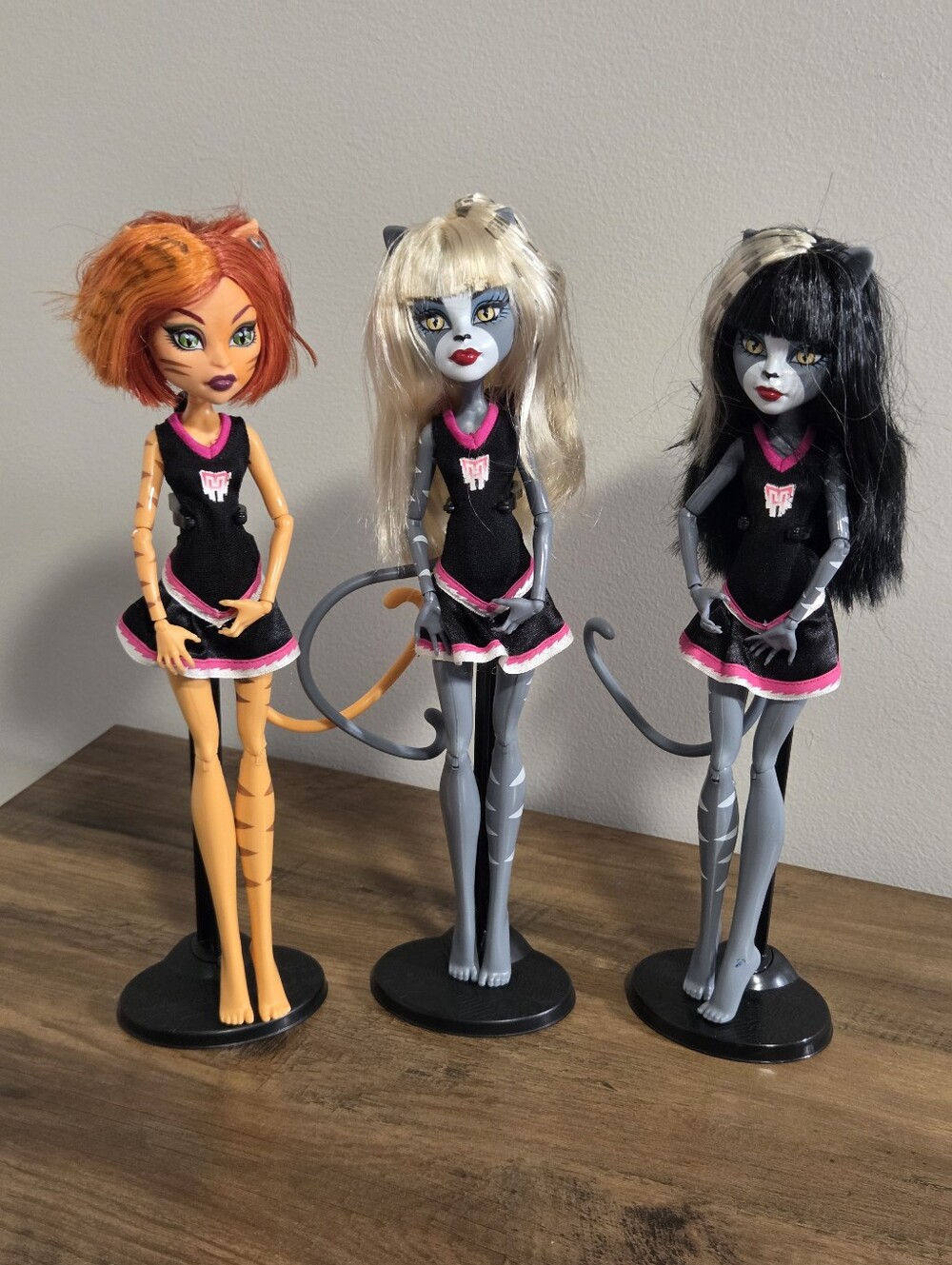 Mattel Monster High Fearleading Toralei, Meowlody, Purrsephone 3 Pack With Stand